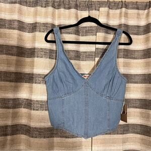 Lonestar Chambray Crop Tank Size‎ Large